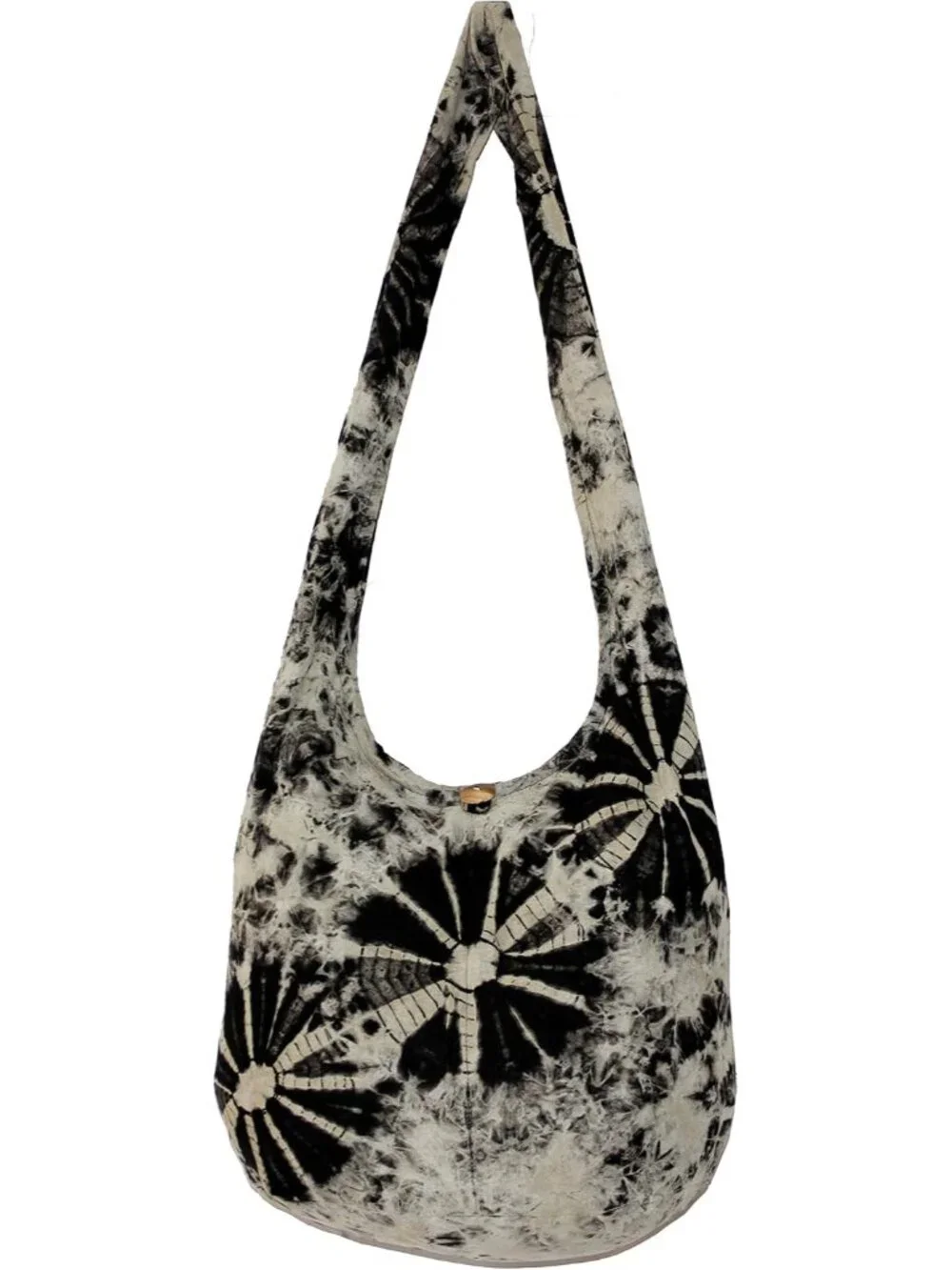 TIE DYE Bohemian Hipster Hobo Boho Hippie Crossbody Bag Purse Black Tone 39"